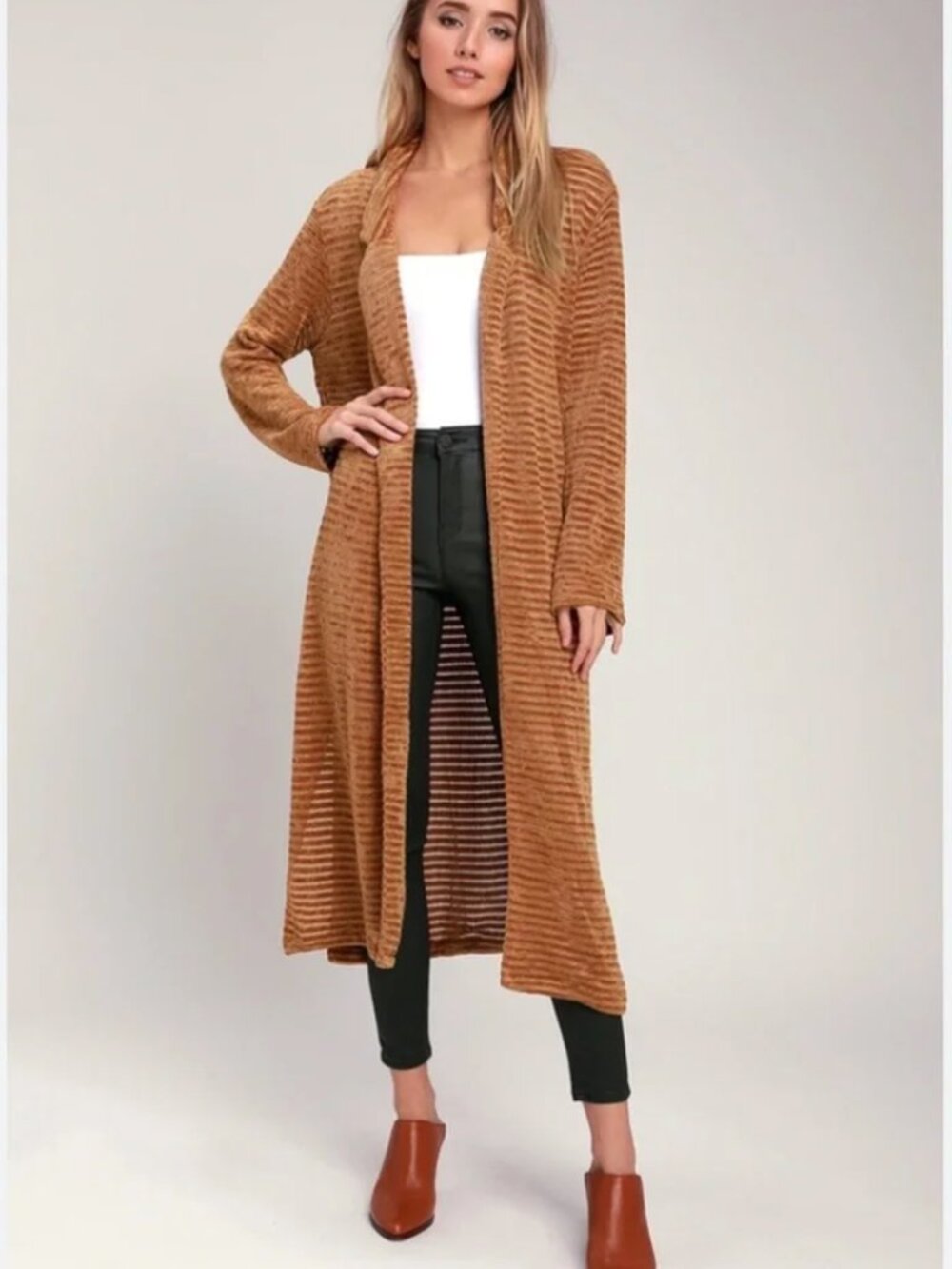 Lush long Gold accent Cardigan